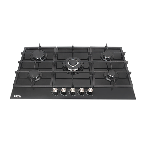 TOTAI 5 BURNER GAS HOB GAS ON GLASS 03/TS5BNR-GG