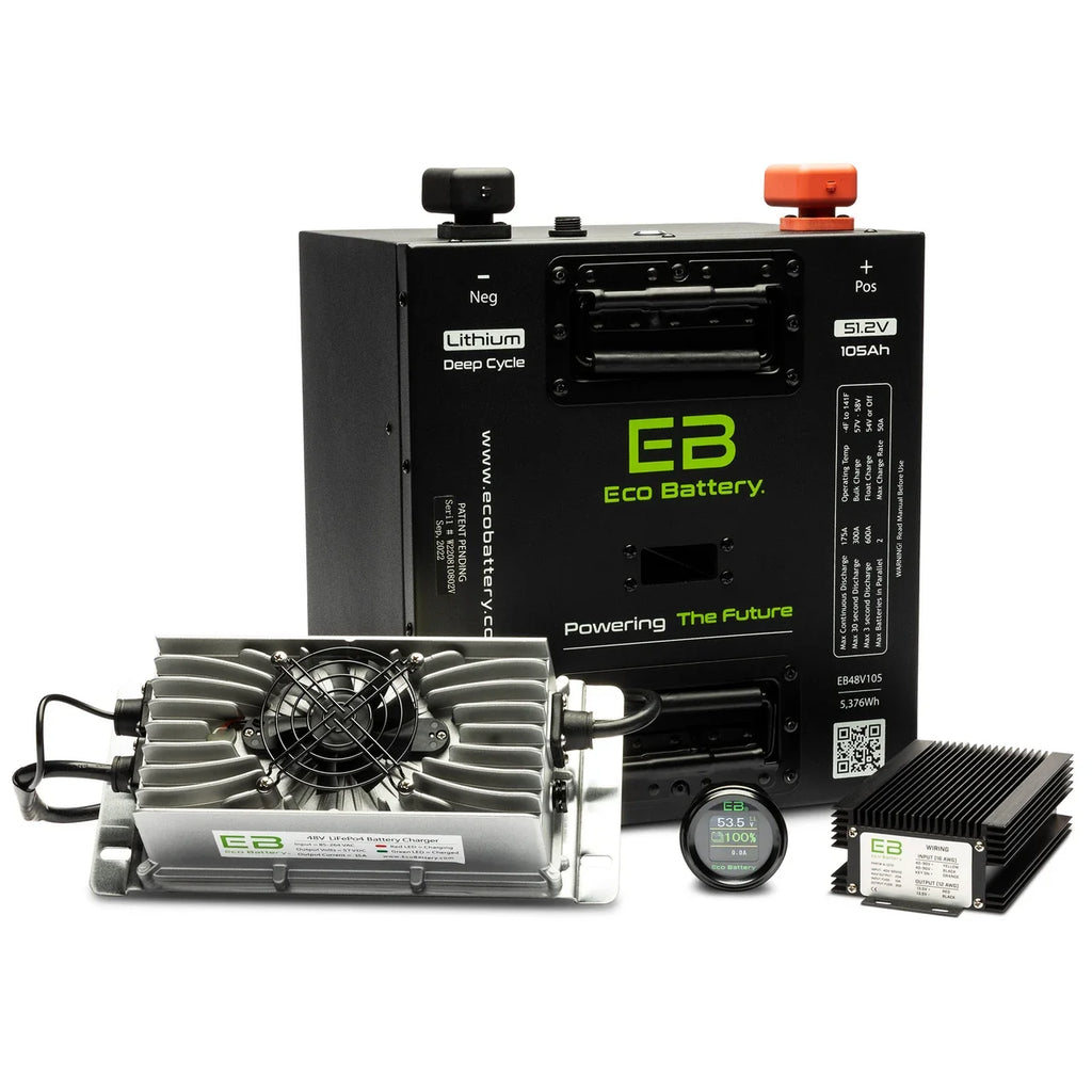 Eco Battery 48V (51V) 105Ah Gen3 Thru Hole Golf Cart Lithium Battery Bundle