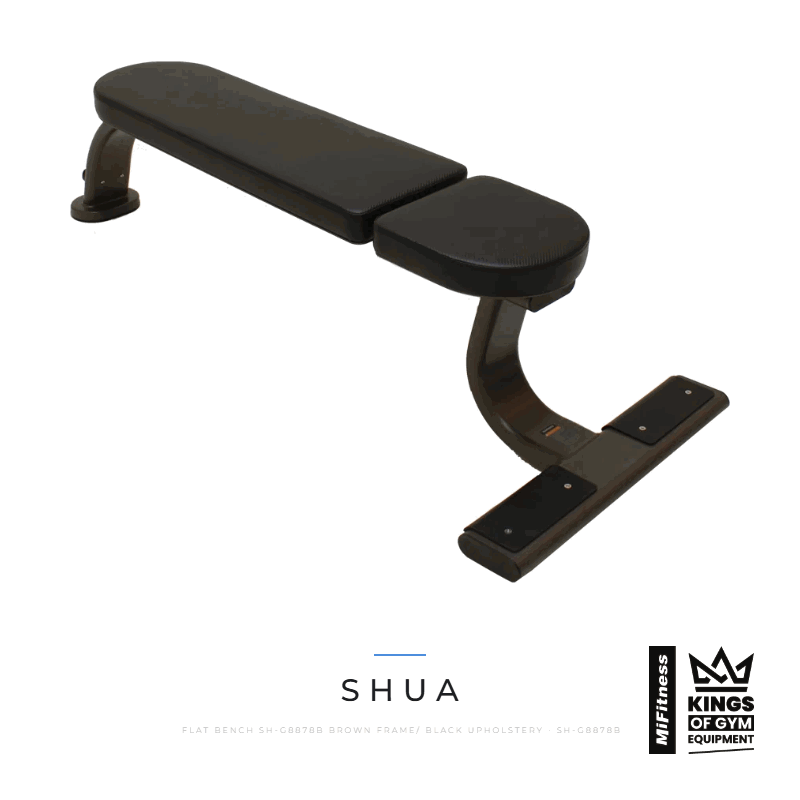 Shua Flat Bench SH-G8878B (Brown Frame/ Black Upholstery) (7 Year Warranty) - Image 2