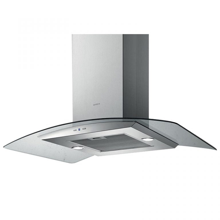 Elica 90cm Reef Island Curved Glass Cooker Hood 10/Reef Island90