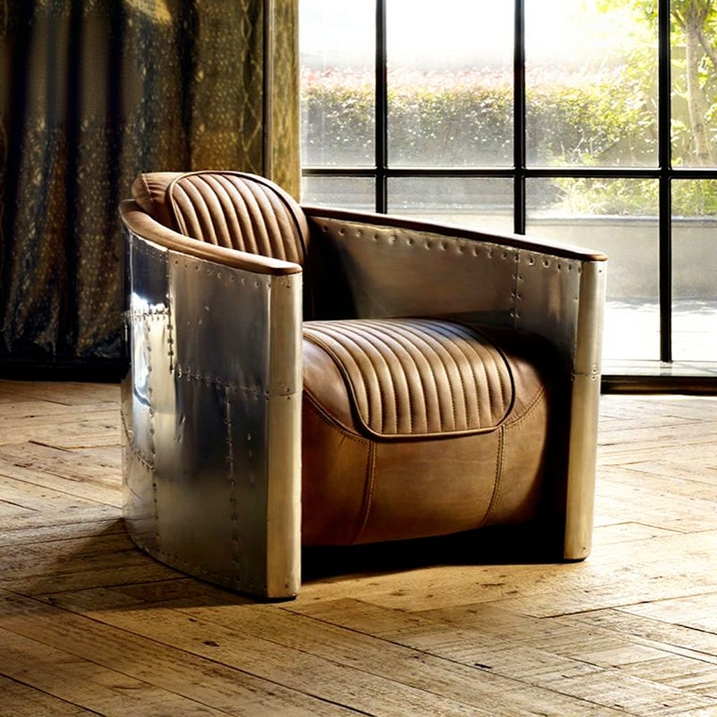 Aviation Style Cigar Lounge Chair - Image 5