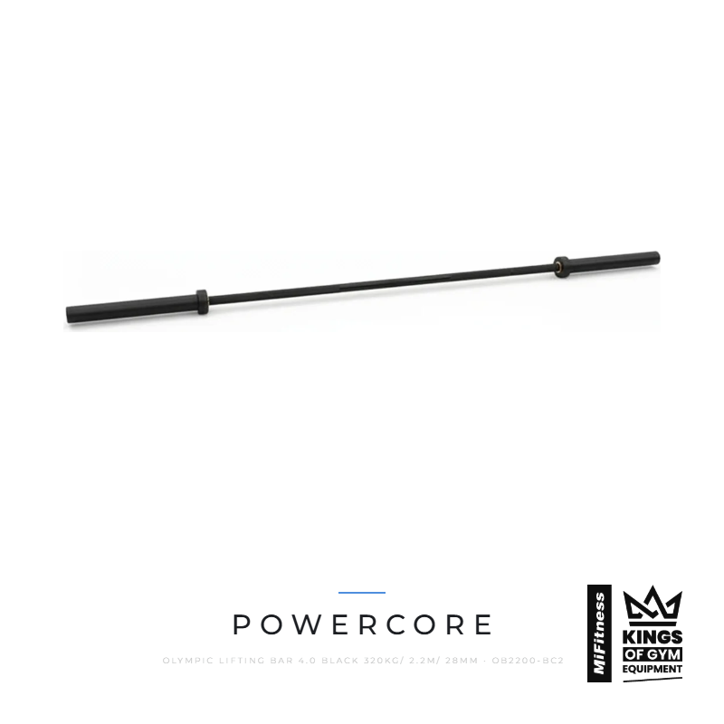 Powercore Olympic Lifting Bar 4.0 Black (320kg/ 2.2m/ 28mm) (3 Year Warranty) - Image 2