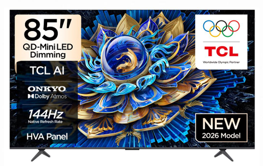TCL 85” P8L PREMIUM QD-MINI LED GOOGLE TV 144Hz 85P8L