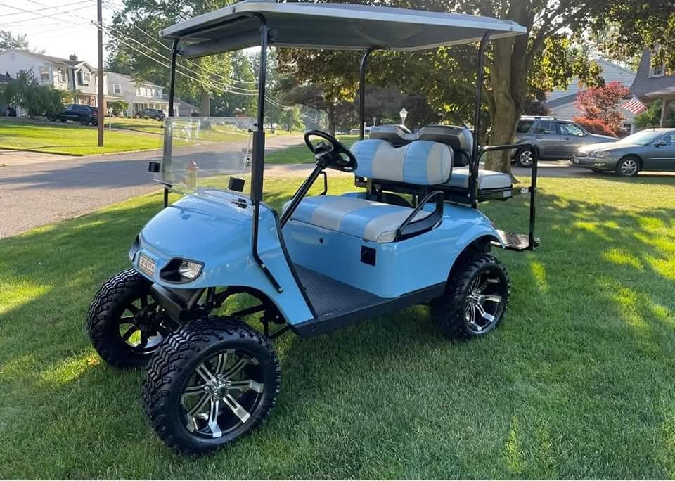 EZ-GO TXT-48 Electric Golf Cart – Baby Blue
