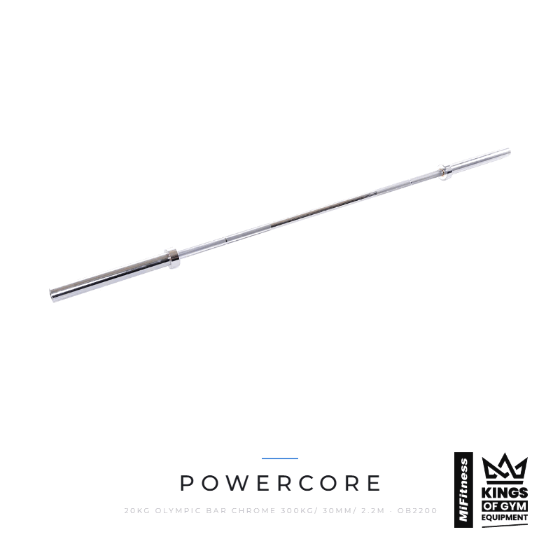 Powercore 20kg Olympic Bar_ Chrome (300kg/ 30mm/ 2.2m) (3 Year Warranty) - Image 2