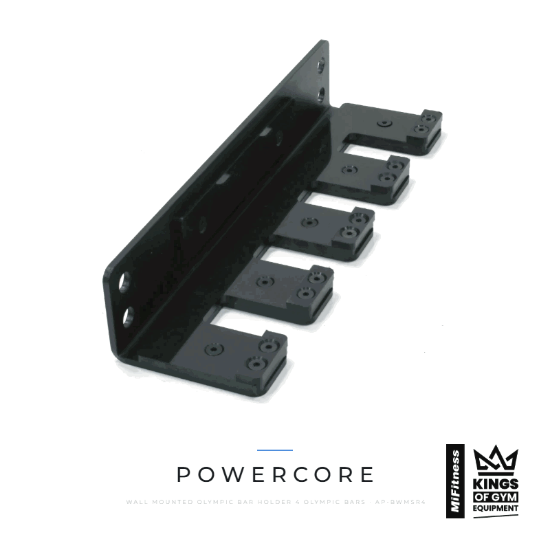 Powercore Wall Mounted Olympic Bar Holder (4 Olympic Bars) (3 Year Warranty) - Image 2