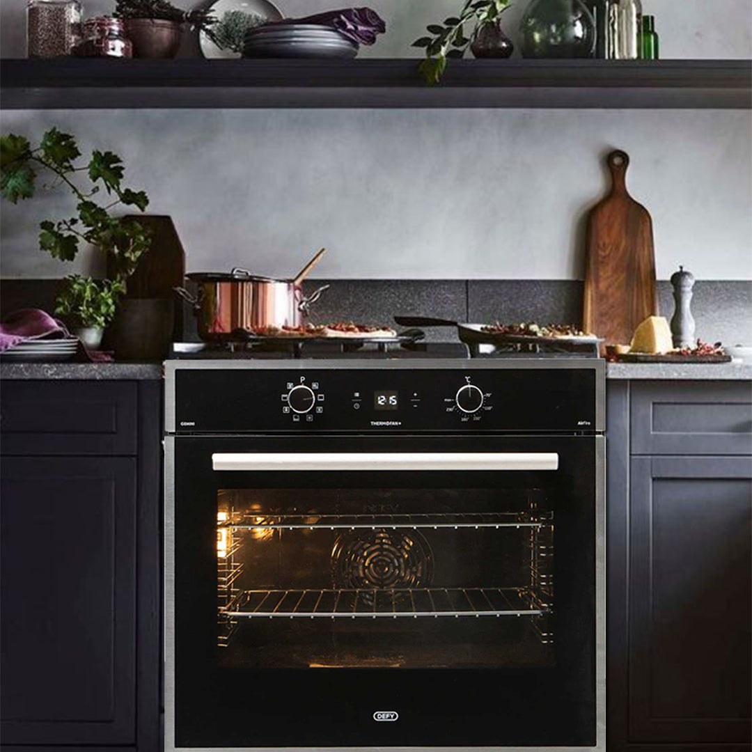 DEFY 70cm Gemini Single Thermofan+ Oven (Black) DBO774