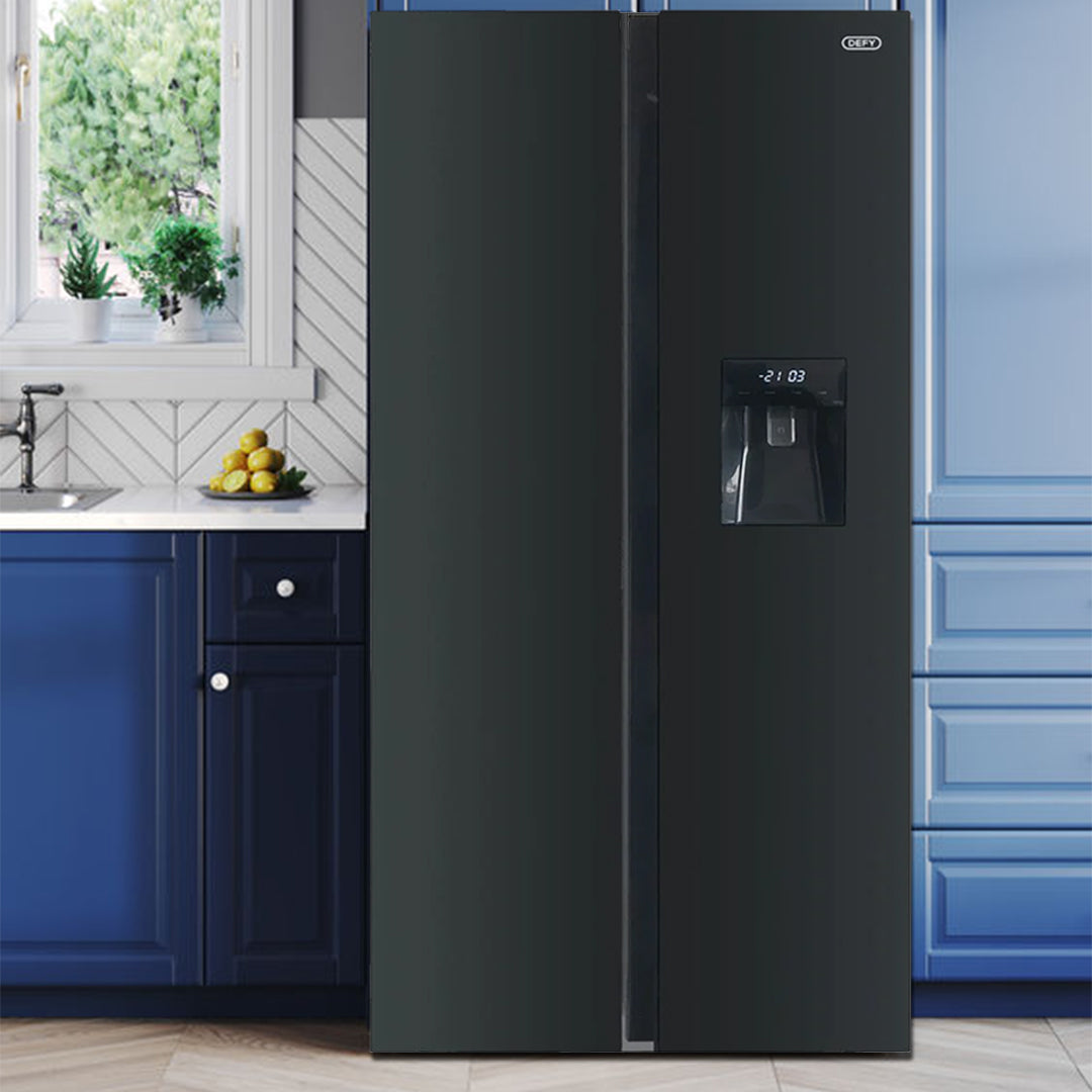 DEFY DFF456 Glass Fridge Black