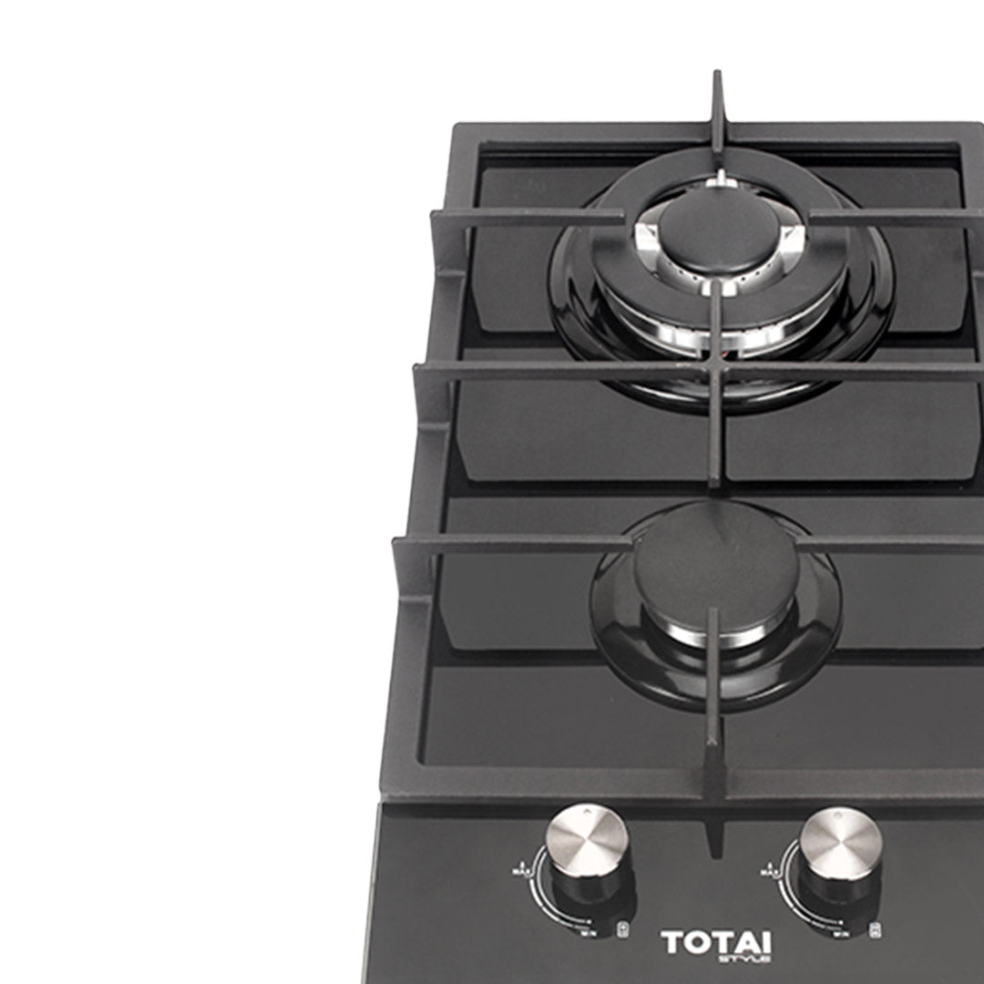 TOTAI 2 Burner Gas Hob Gas On Glass 03/TS2BNR-GG