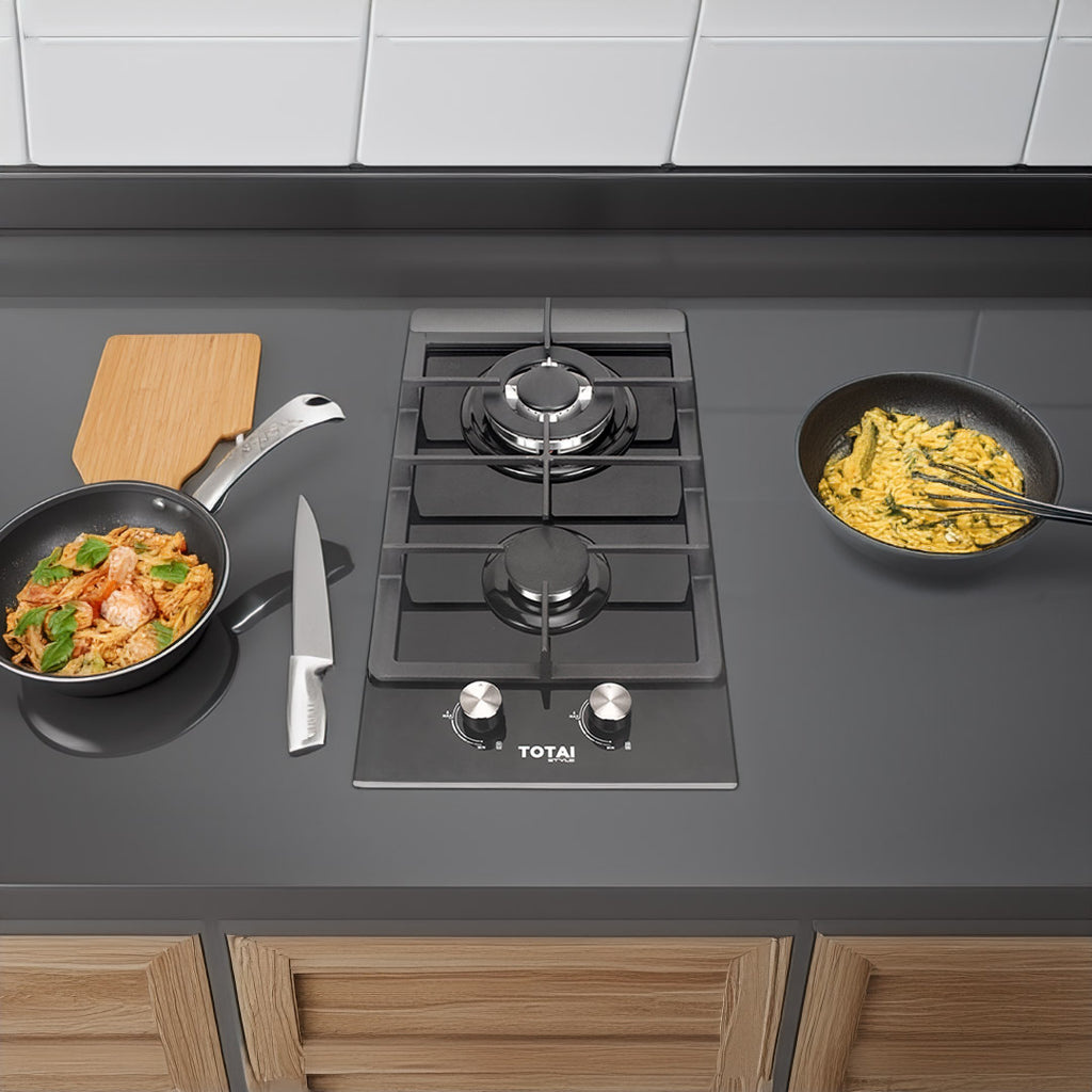 TOTAI 2 Burner Gas Hob Gas On Glass 03/TS2BNR-GG