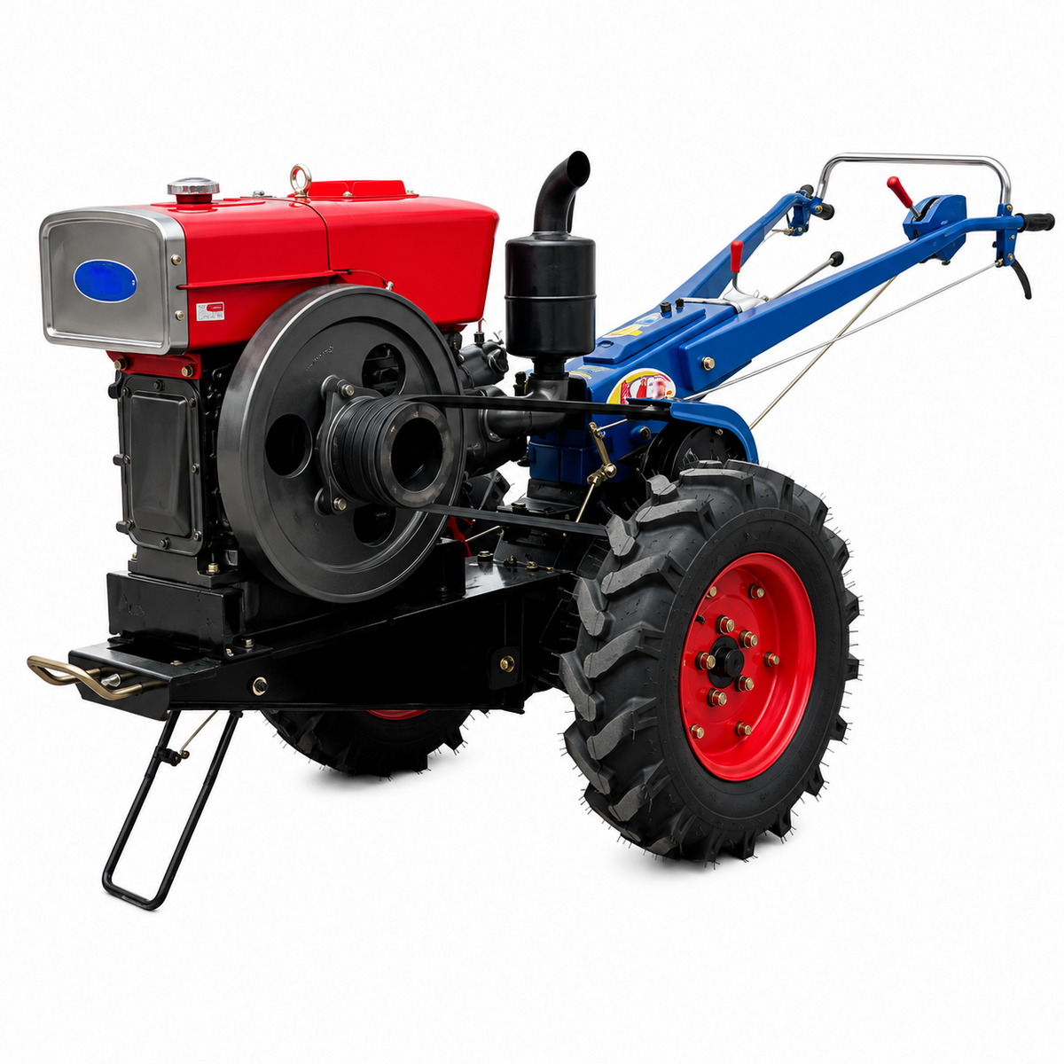 22 HP Heavy-Duty Two-Wheel Diesel Farm Tractor with Optional Plough and Rotary Tiller