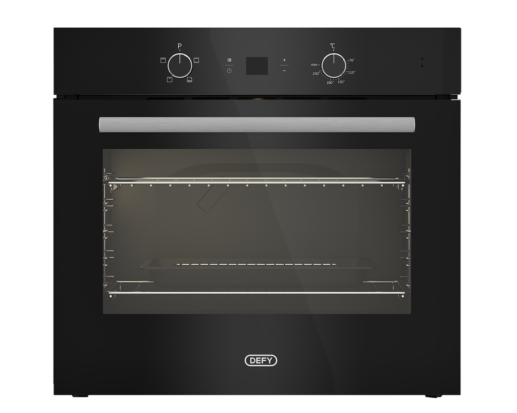 DEFY 70cm Gemini Single Oven Static Black DBO772