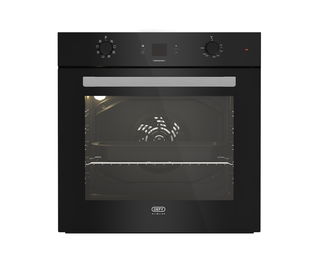 DEFY Slimline 600 Built-In ThermoFan+ Oven Black DBO689