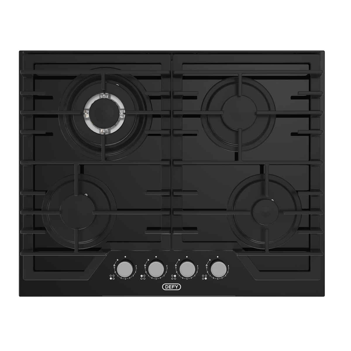 Defy DHG614 Gas Hob 75cm 5-Burner Black Glass