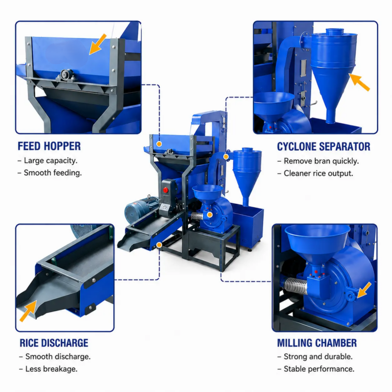 Commercial Multifunction Rice Milling Machine with Paddy Cleaner - Image 2