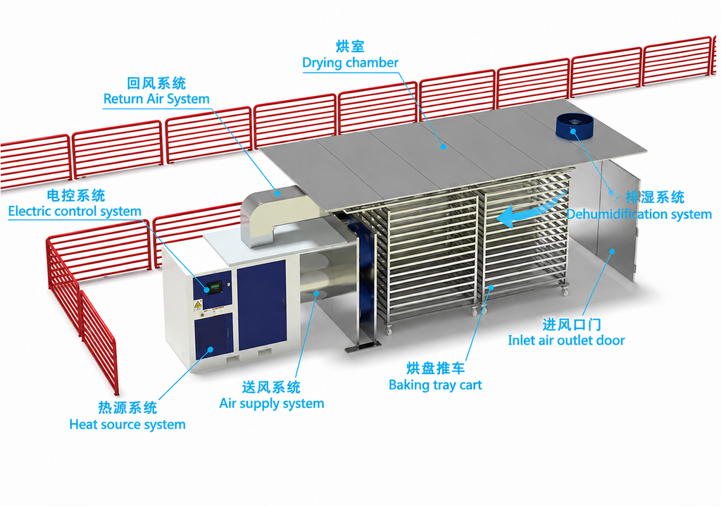Commercial Continuous Tray Chili Drying Machine | PLC Hot Air Dryer - Image 3