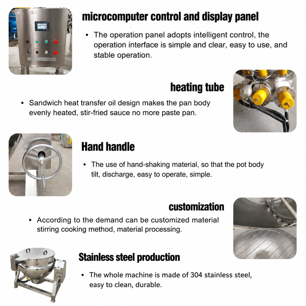 Commercial Electric Jacketed Cooking Mixer | Automatic Tilting Food Kettle - Image 2