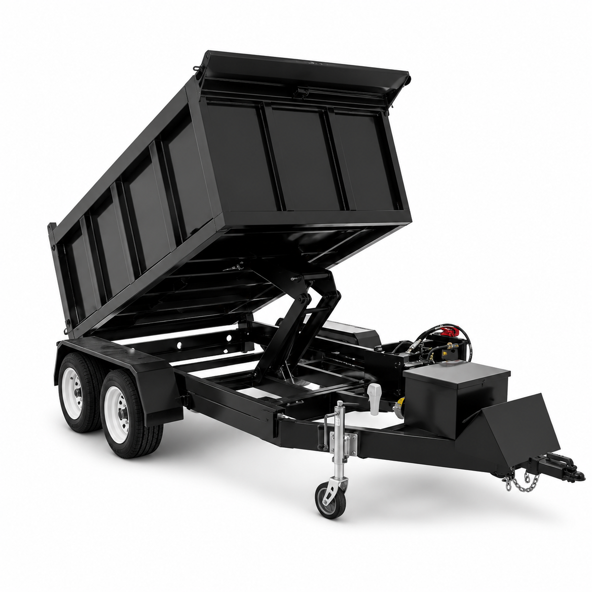1-Ton Dual-Axle Agricultural Dump Trailer with Electromagnetic Brakes