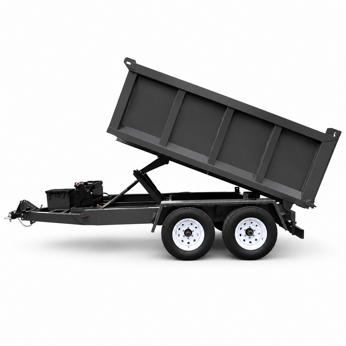 1-Ton Dual-Axle Agricultural Dump Trailer with Electromagnetic Brakes - Image 2