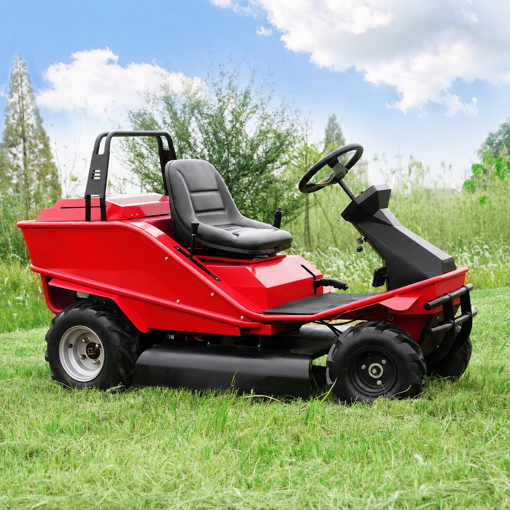 80 cm Heavy-Duty Gasoline Ride-On Lawn Mower with 2WD Rear-Wheel Drive