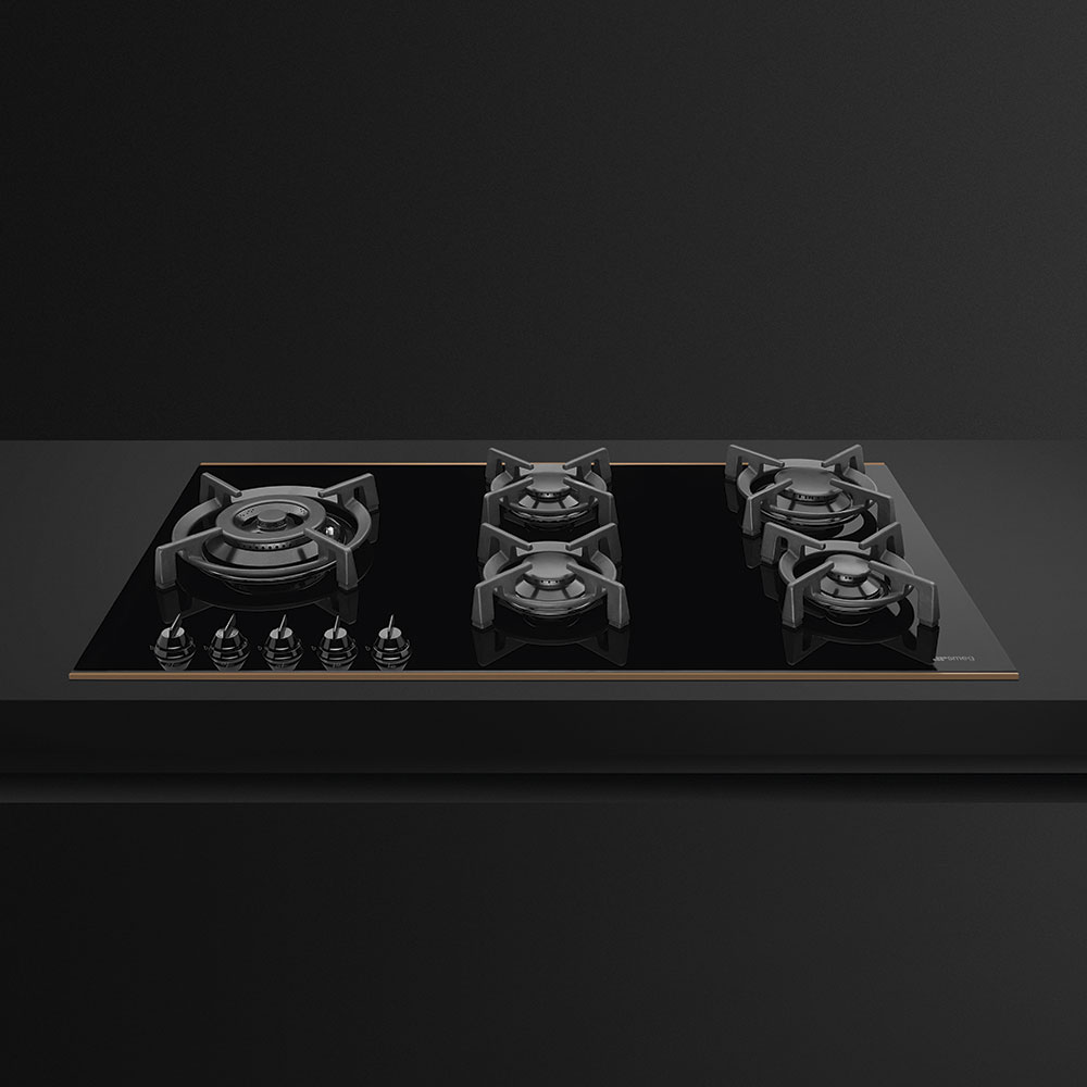 SMEG 90cm Dolce Stil Novo Gas Hob PV695LCNR
