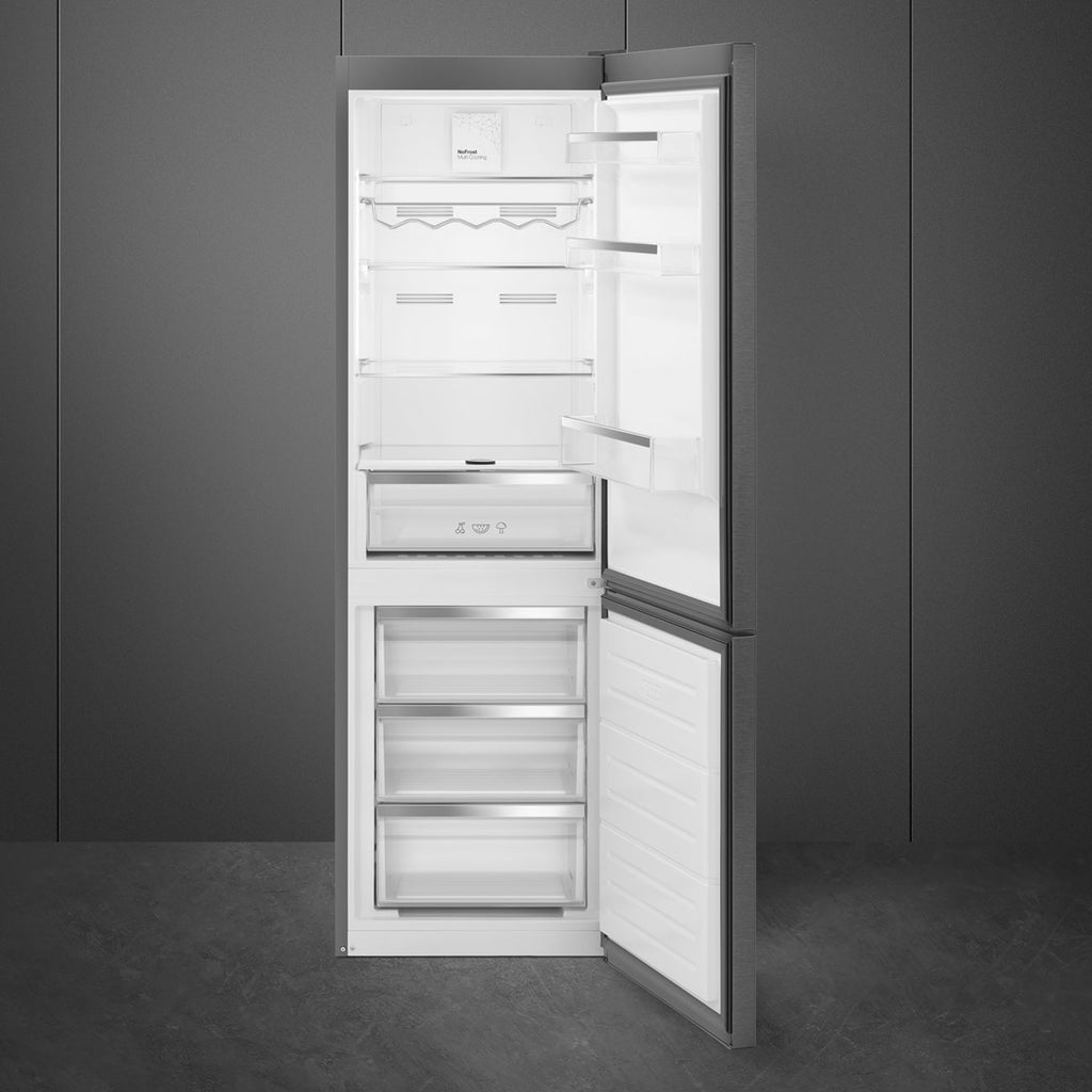 SMEG RC33KNZA COMBI 330L DARK INOX NO FROST FRIDGE