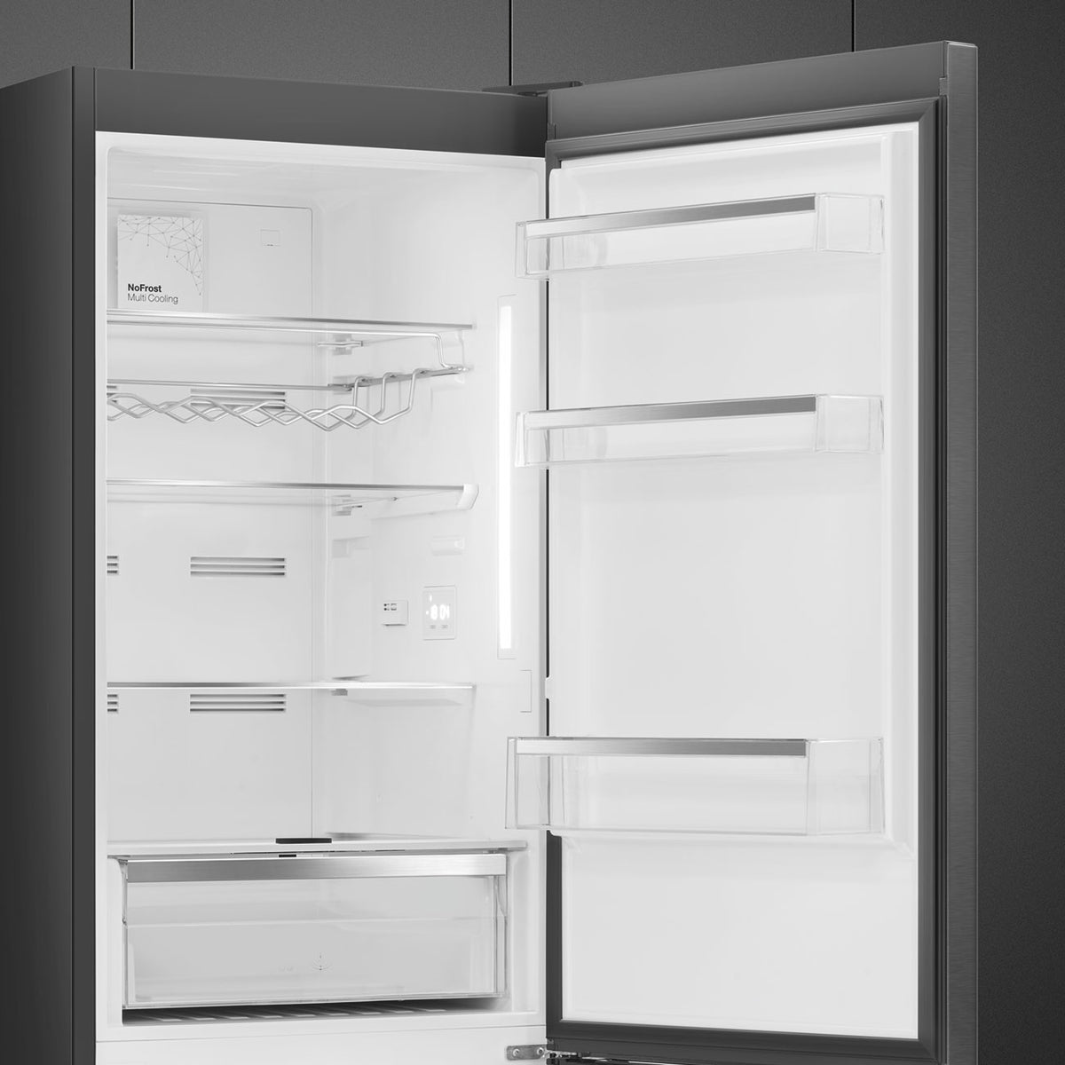 SMEG RC33KNZA COMBI 330L DARK INOX NO FROST FRIDGE