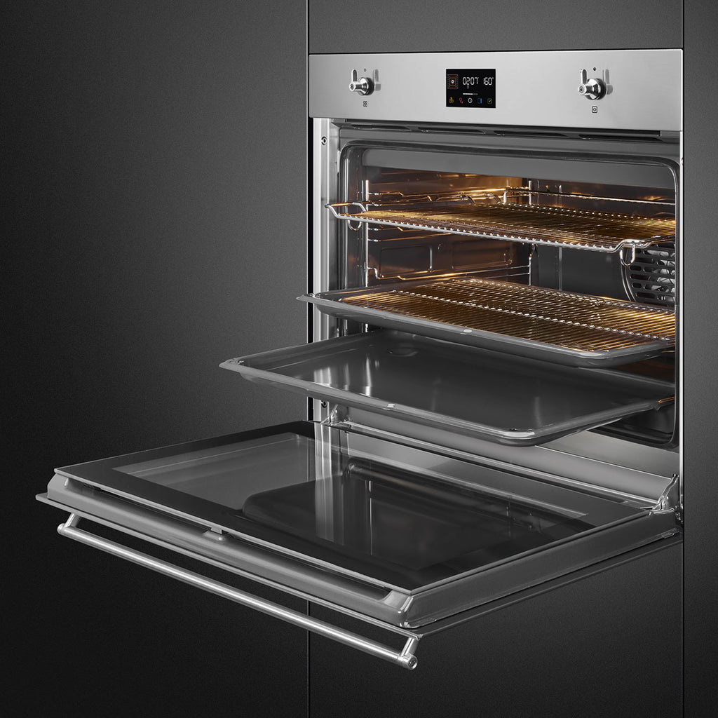 SMEG 70cm Classica Thermo-Ventilated Oven SF7302TX