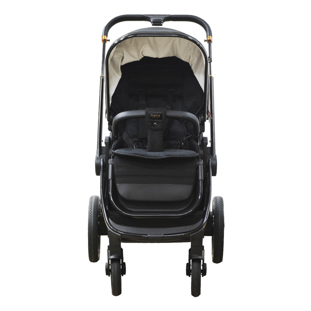 Chelino Bella Stroller - Shiny Black/Rose