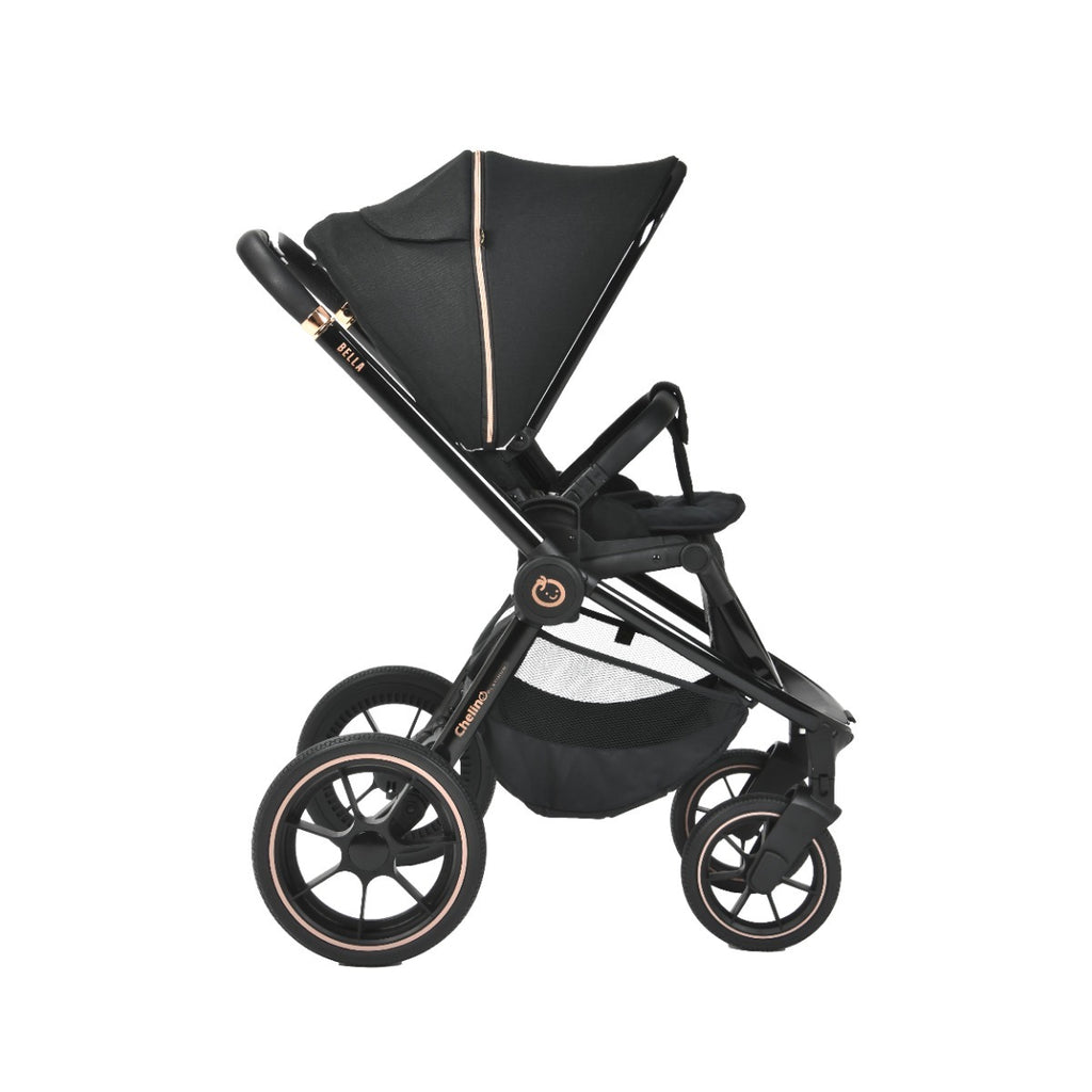 Chelino Bella Stroller - Shiny Black/Rose