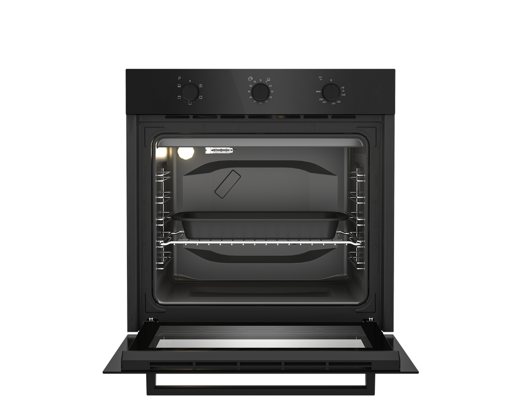 DEFY Slimline 600 Eye Level Black Glass Static Oven DBO483E