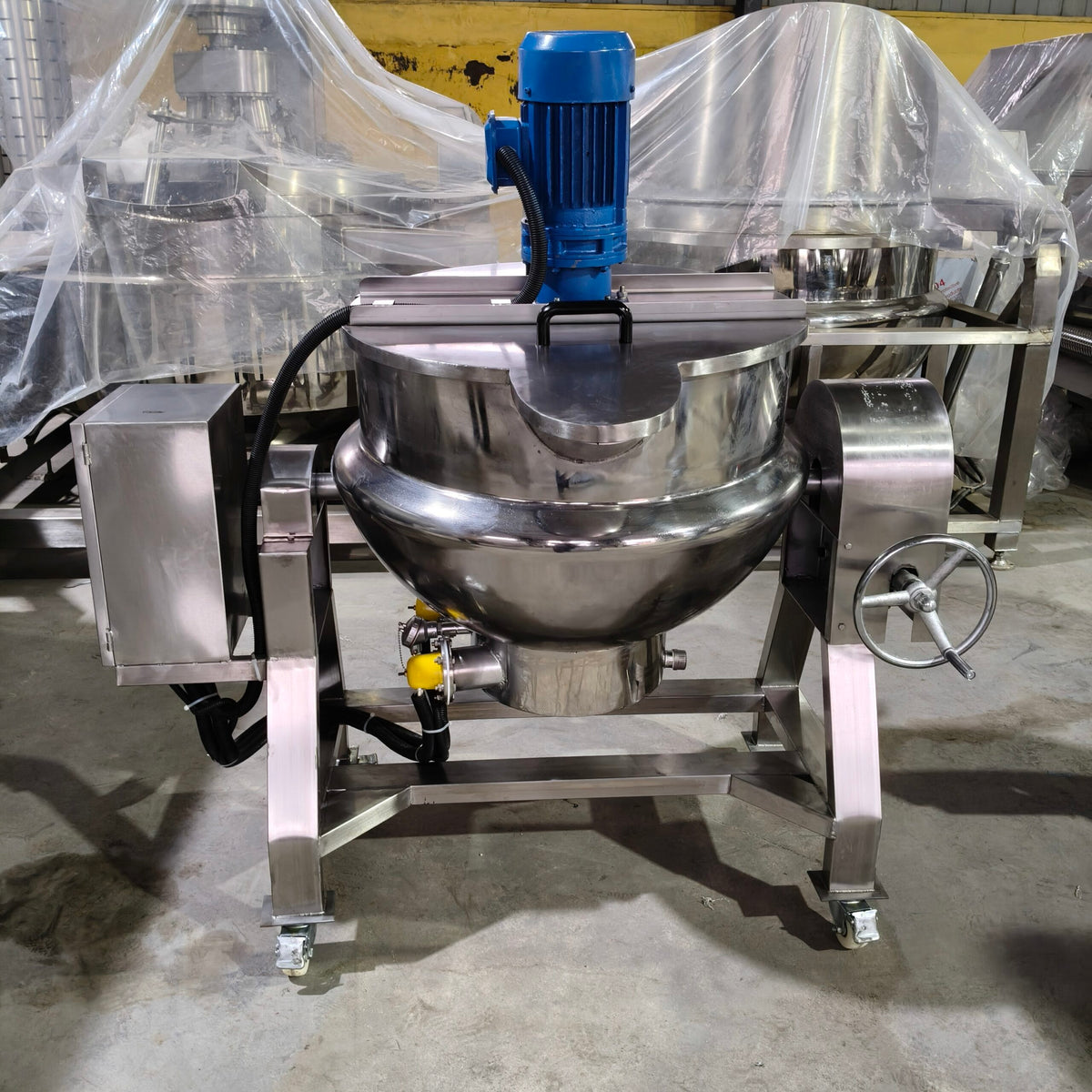 100L Industrial Electric Jacketed Cooking Kettle with Mixer