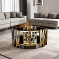 Luxury Modern Stainless Steel Glass Home Hotel Living Table