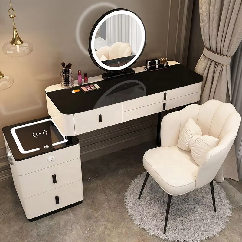 Makeup Table Cabinet Mirror Dressing Side Vanity Desk Lighting - Image 2