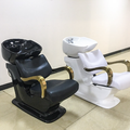 Modern Gold Salon Chair Black Beauty Furniture Hair Washing Shampoo