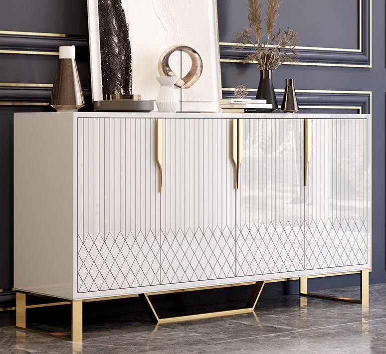 Luxury Modern Stainless Steel Living Home Restaurant Cabinet American Light