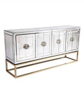 Gold Stainless Steel Living Cabinet Console Table Base Long Mirrored
