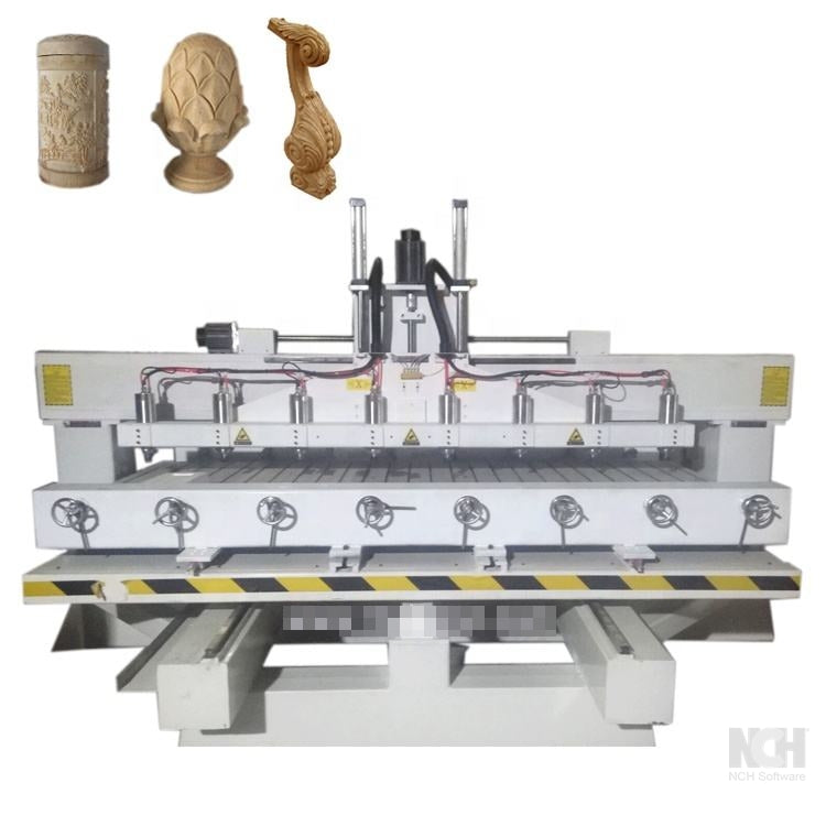 Wood Machine Multi Head Rotary Duplicator Carver Multi-heads