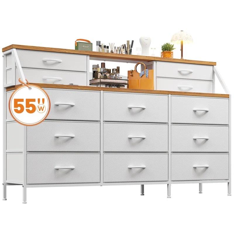Luxury Modern Wood Makeup Bedroom Cabinet Shelf Tallboy White Nordic - Image 2