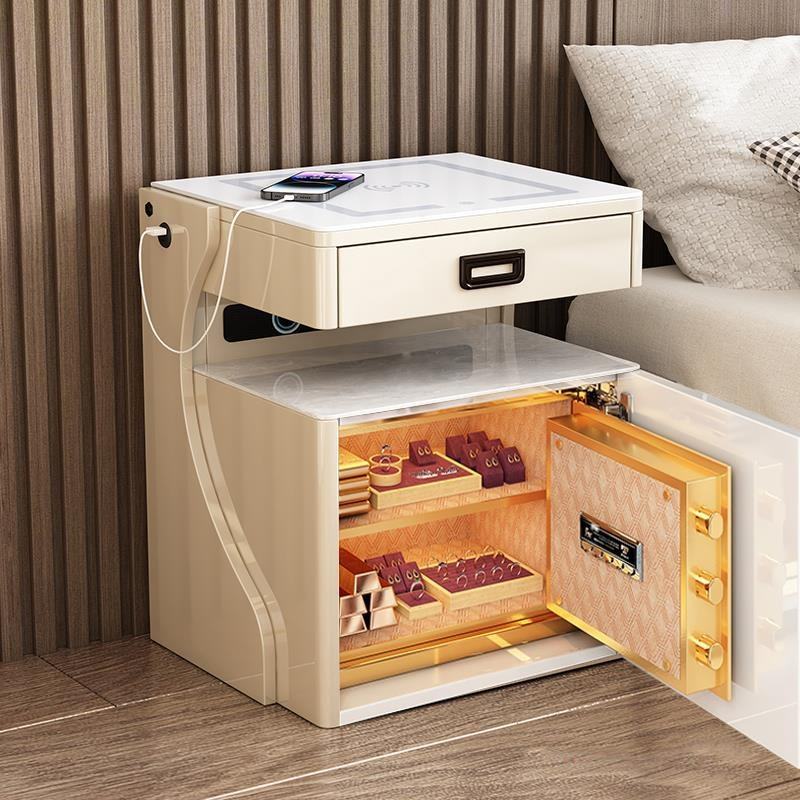 Smart Simple Modern Bedroom Table Cabinet Bedside Safe Integrated - Image 2