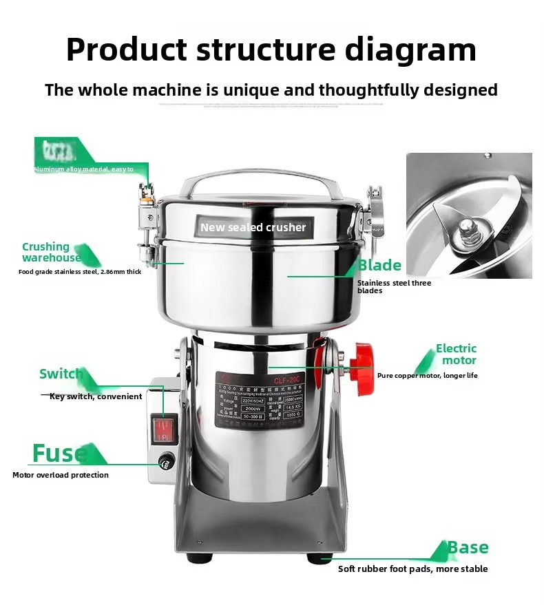 1000g High-Speed Grain & Spice Grinder - Image 6