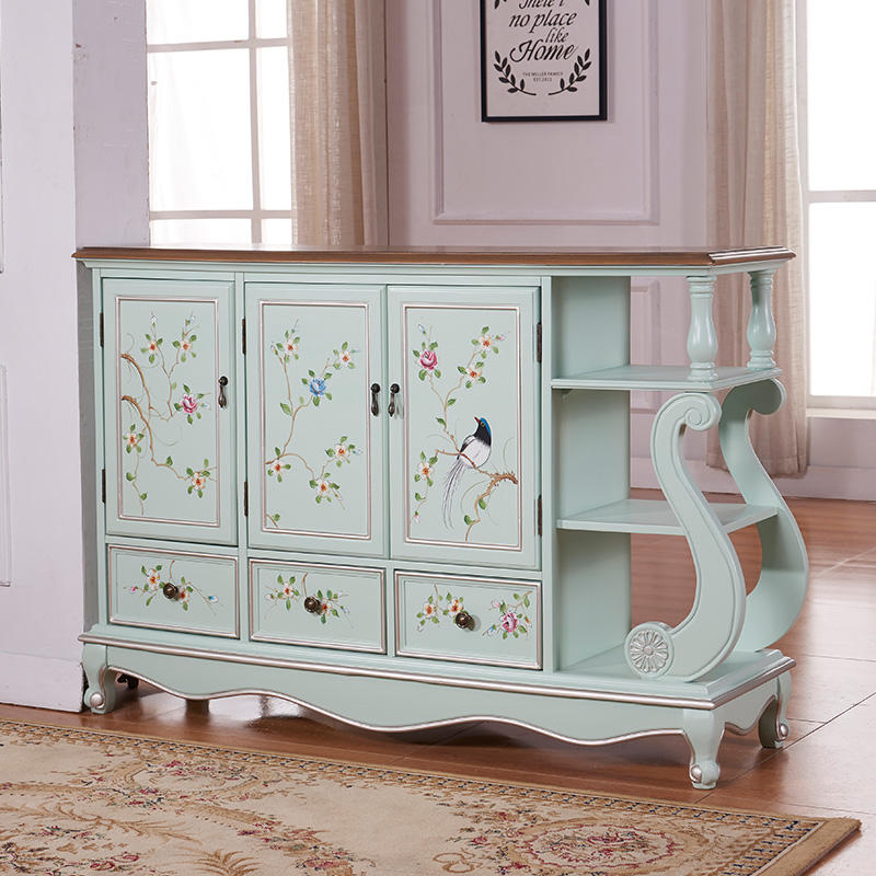 Wood Living Room Mdf Solid Furniture Drawers Durable Retro Painted - Image 2