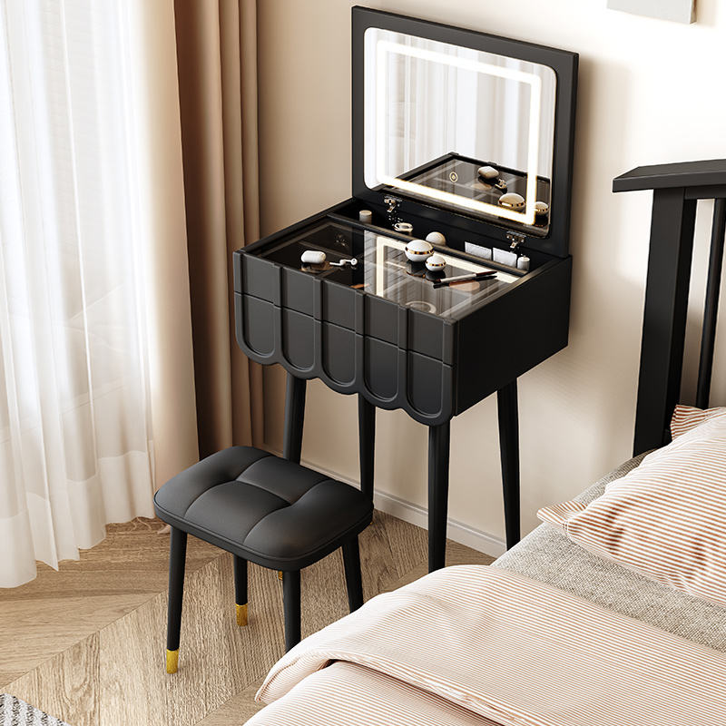 Modern Simple Luxury Bedroom Makeup Table Wind Flip Dresser Mini - Image 2