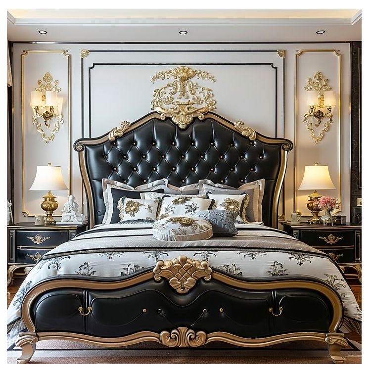 Bed Frame King Queen Size Beds Upholstered Solid - Image 3