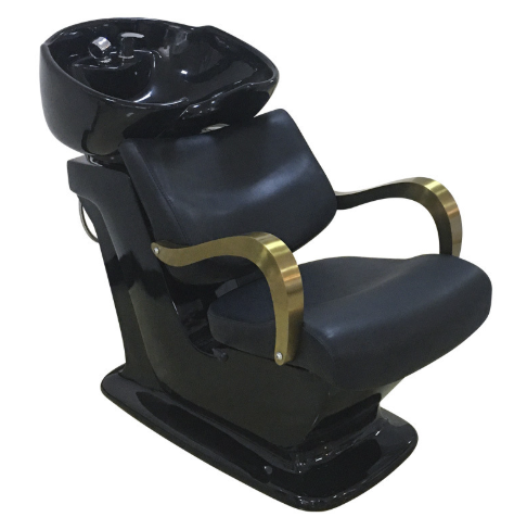 Modern Gold Salon Chair Black Beauty Furniture Hair Washing Shampoo - Image 3