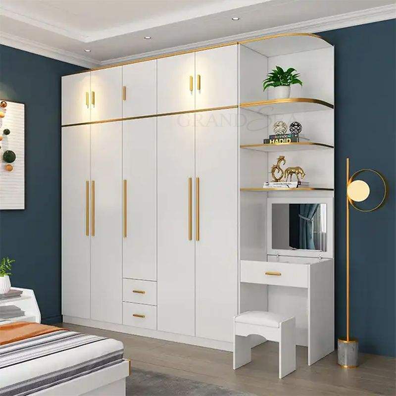 White Cupboard Dressing Table Combination