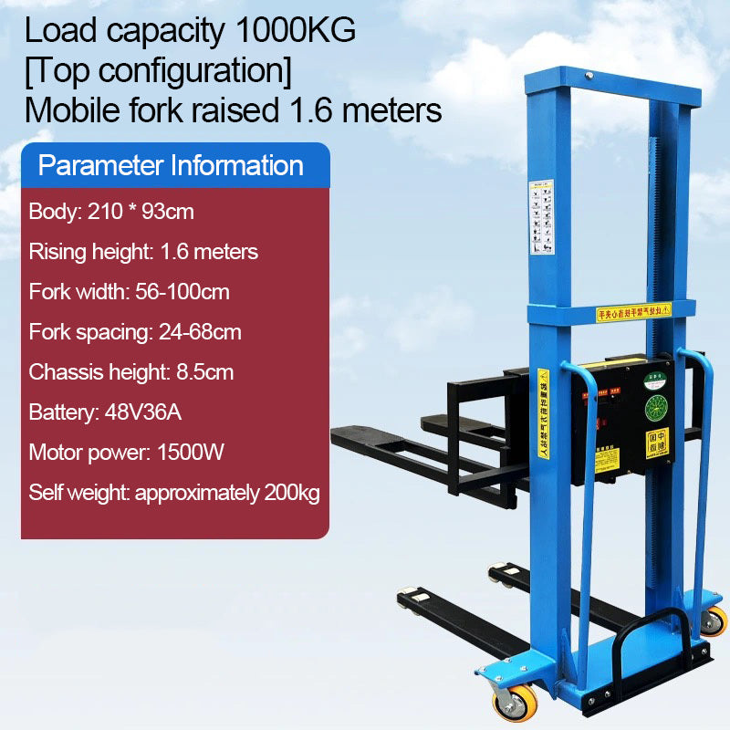 Portable Self-Loading Electric Stacker Forklift – 500 kg / 1000 kg - Image 2