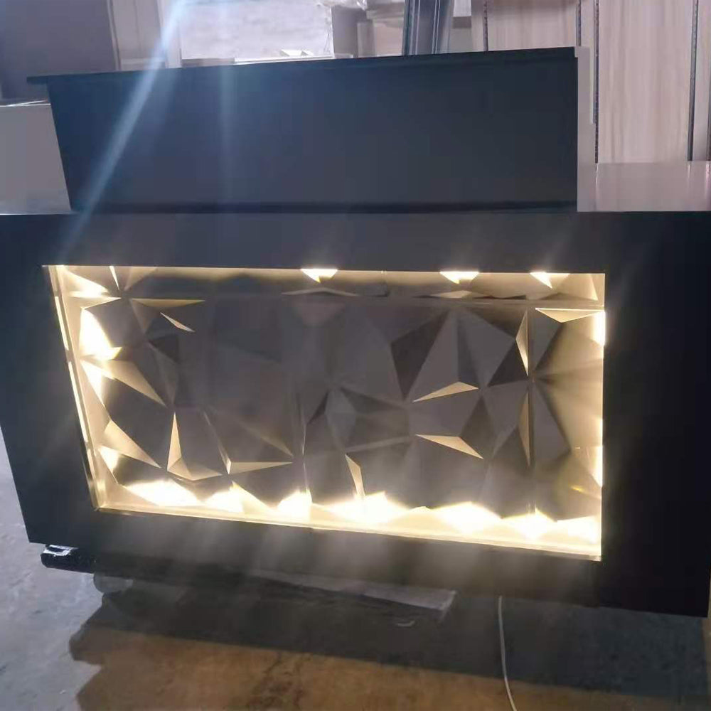 Black Acrylic Artificial Stone Reception Counter - Image 3
