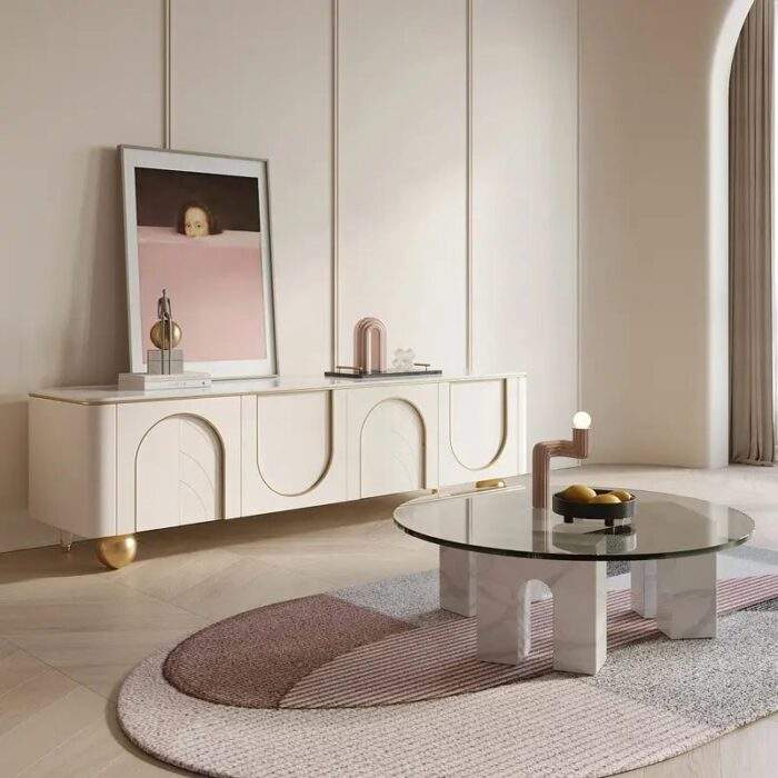Modern Wood Living Bedroom Home Hotel Stand Console Cabinet 4-door - Image 3