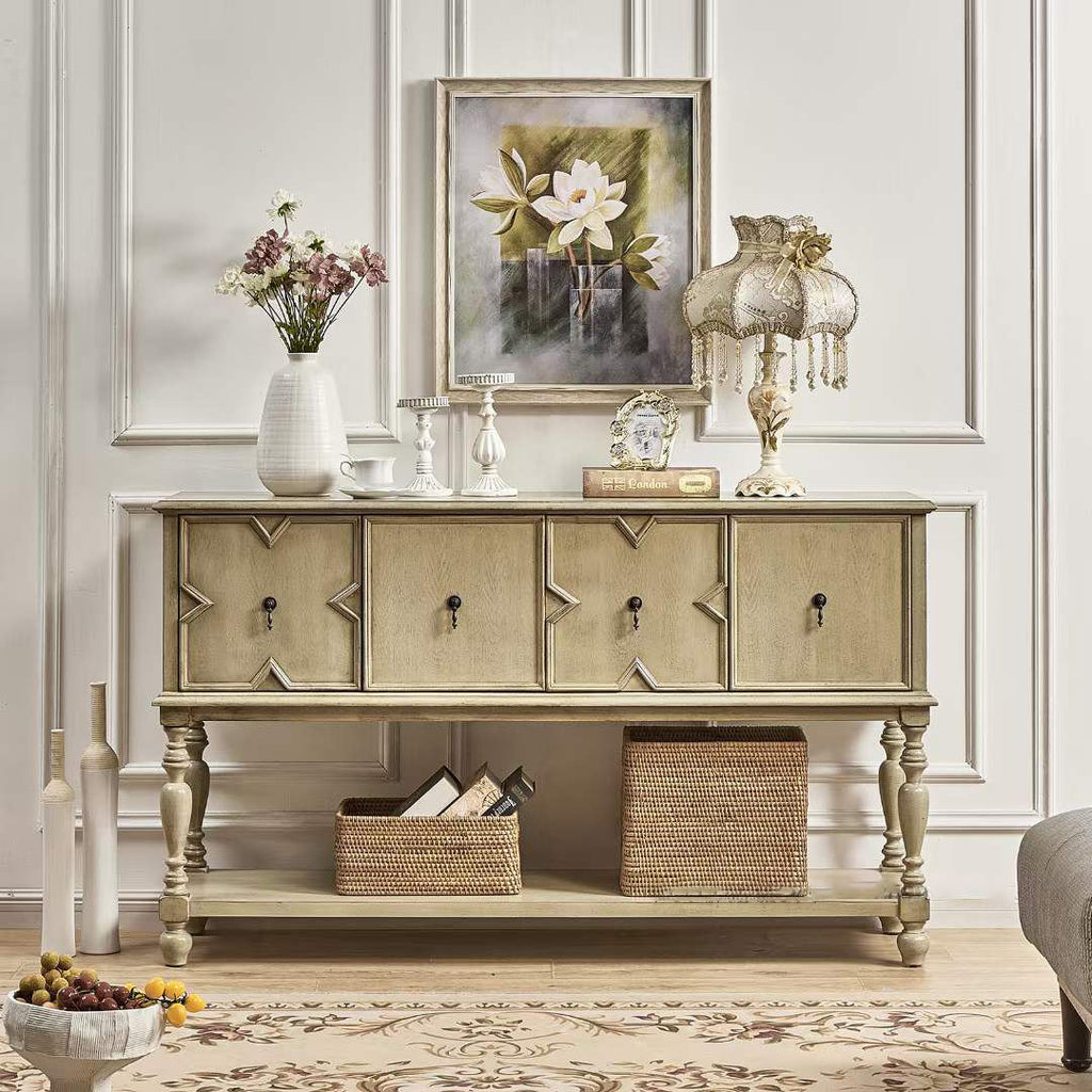 Classic Wood Living Cabinet Table Console Antique Room Drawer - Image 3